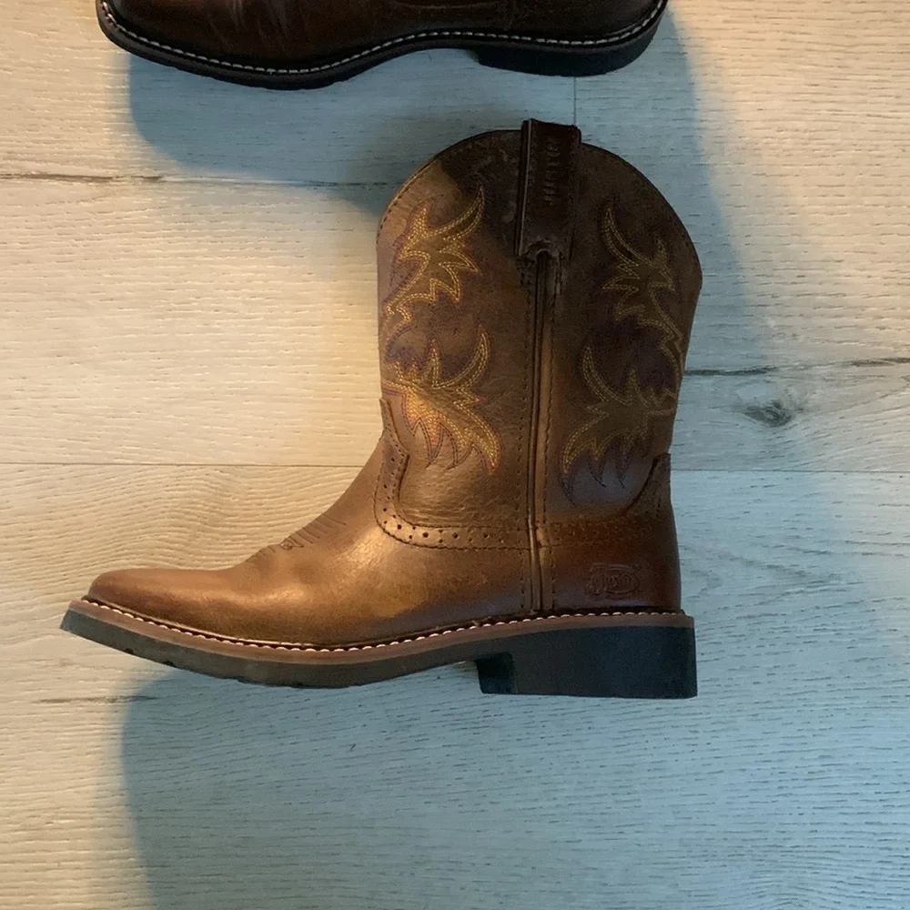 Justin Cattleman Kids Brown‎ Western Boots